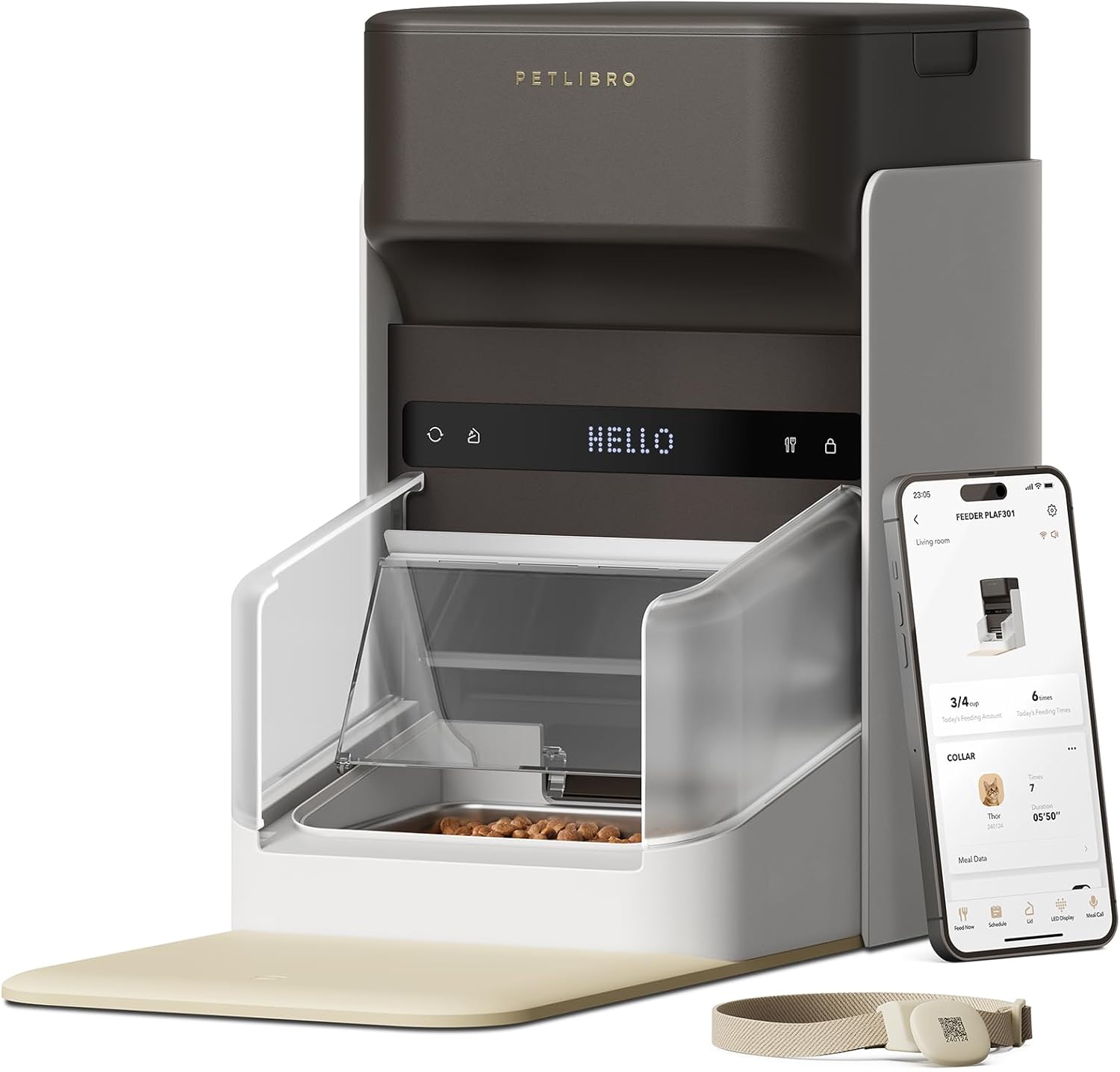 PETLIBRO RFID voerautomaat voor katten, 5G Wi-Fi automatische huisdiervoederdispenser, kattenvoerautomaat met sensor voor halsbandtag, automatische kattenvoederdispenser met app, 1-10 maaltijden, 3L