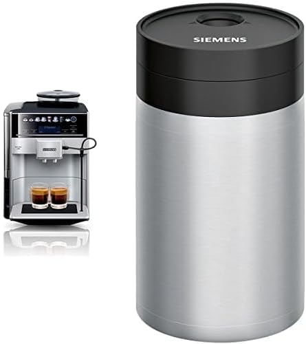 SIEMENS Volautomatische koffiemachine EQ6 plus s300 TE653501DE, voor vele koffiespecialiteiten, melkopschuimmondstuk, keramisch maalwerk, dubbele kopfunctie, antikalk, automatische stoomreiniging, 1500 W, zilver