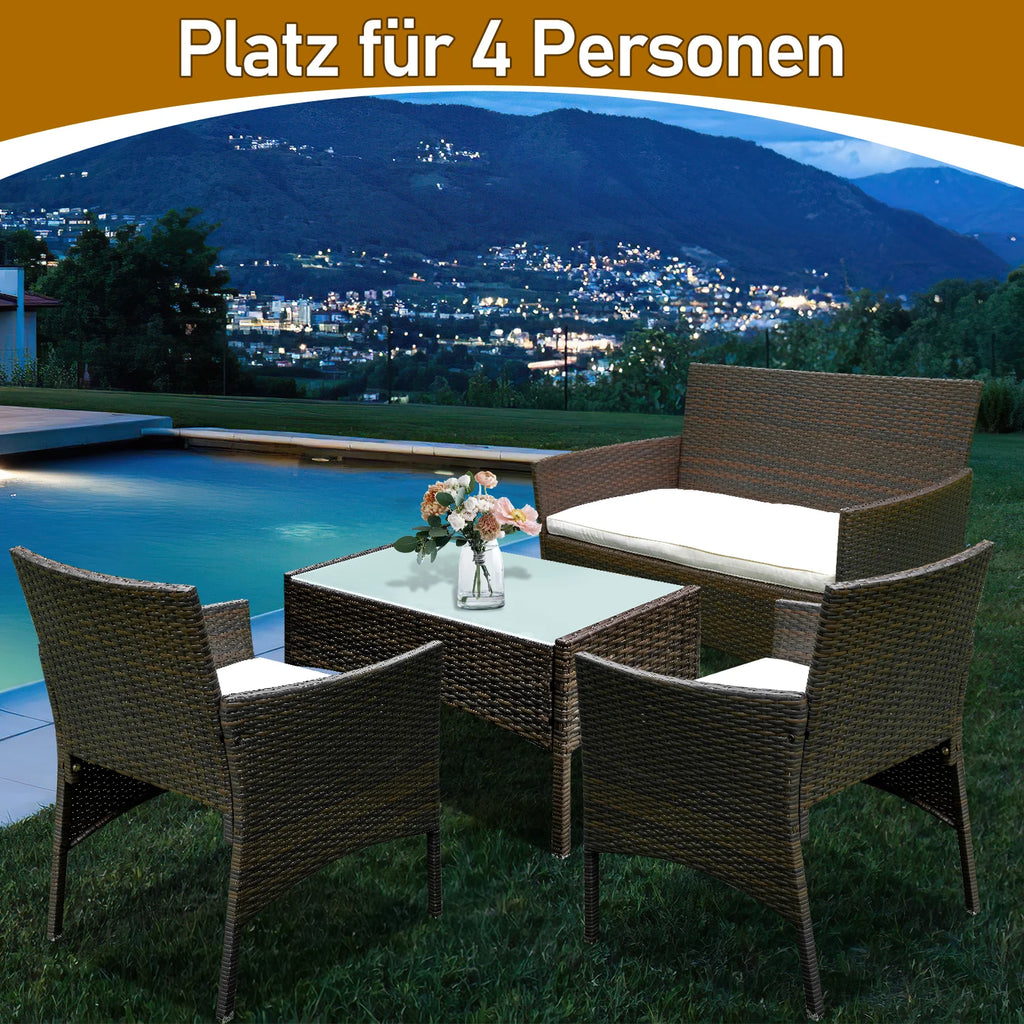 Sonnewelt Polyrattan Loungeset Tuinmeubelset