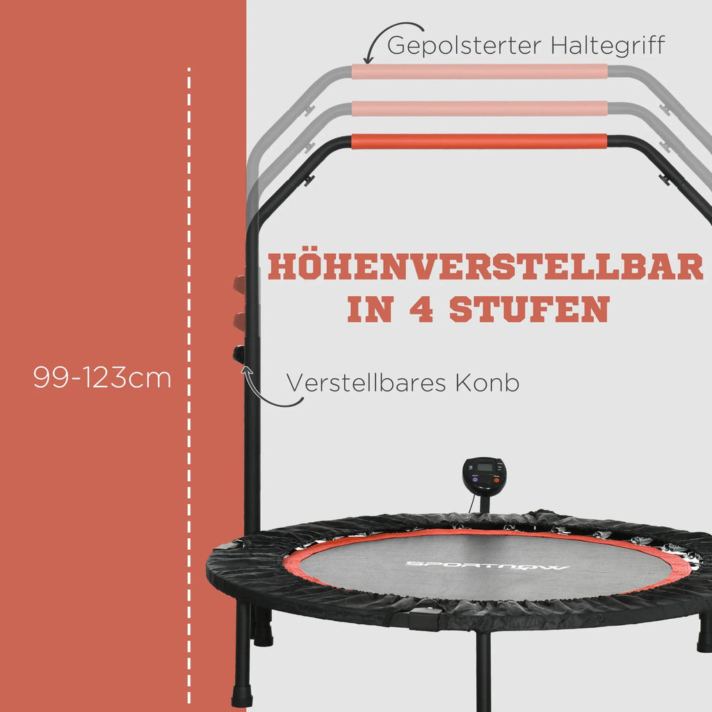 SPORTNOW Minitrampolin höhenverstellbar klappbar LCD-Monitor