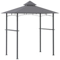 Outsunny Grillpaviljoen 245x148 cm met dubbel dak grijs