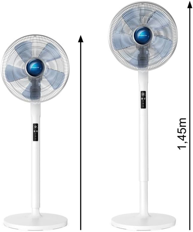 Rowenta VU5870 Statiefventilator Turbo Silence Extreme+ | Afstandsbediening | 5 snelheden | Automatische uitschakeling | Timer | Automatische oscillatie | In hoogte verstelbaar, Wit