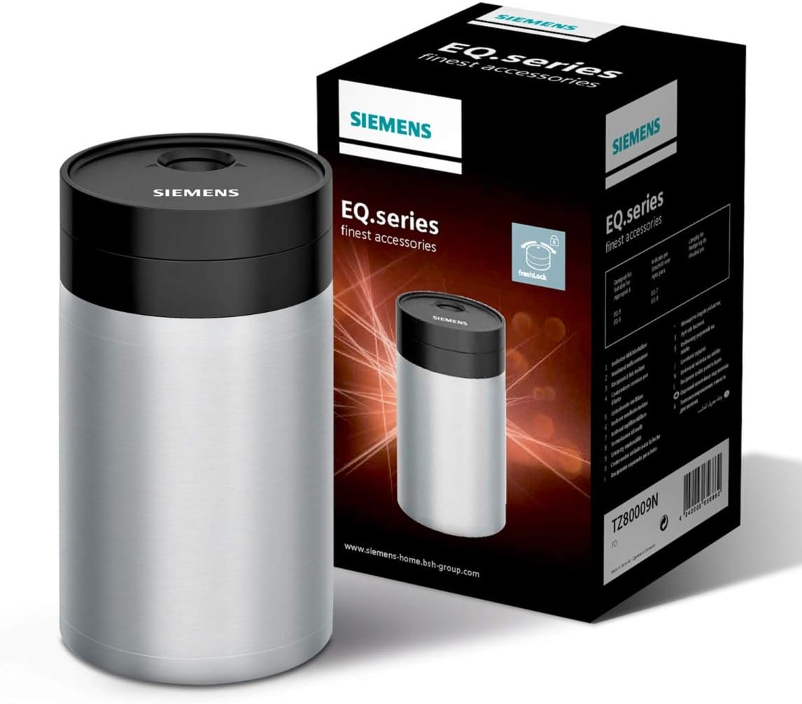SIEMENS Volautomatische koffiemachine EQ6 plus s300 TE653501DE, voor vele koffiespecialiteiten, melkopschuimmondstuk, keramisch maalwerk, dubbele kopfunctie, antikalk, automatische stoomreiniging, 1500 W, zilver