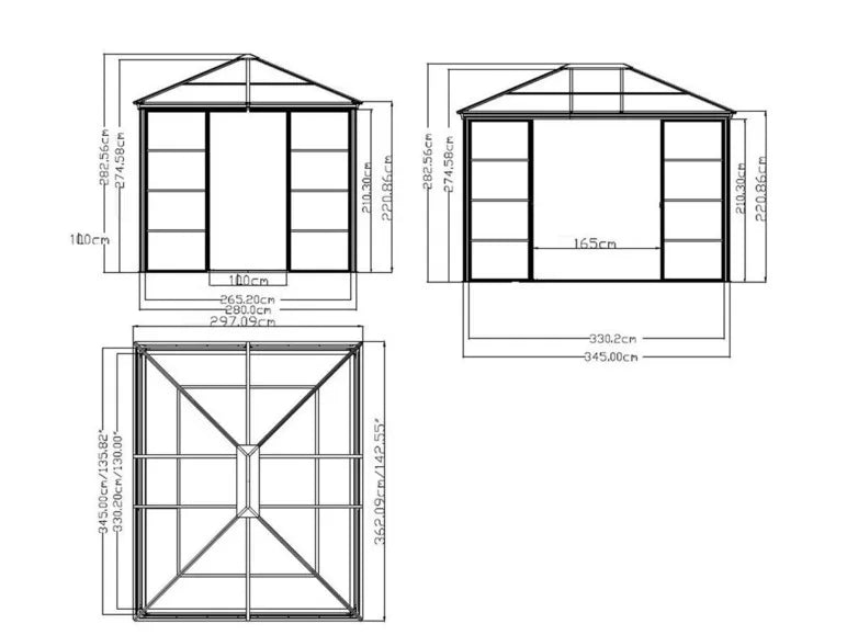 SOJAG Canada Paviljoen "Castel", van aluminium, incl. zonnedoek en insectenhor, brons