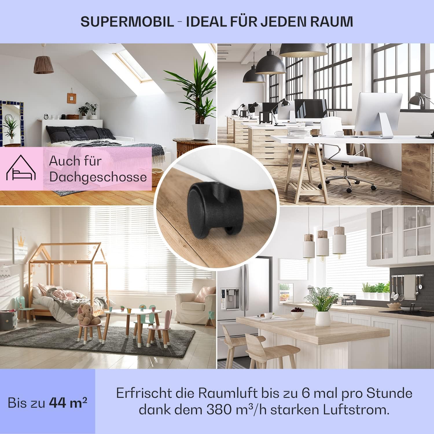 Klarstein Airconditioner, 4-in-1 Airconditioningsysteem, Luchtontvochtiger, Ventilator & Nachtmodus, Mobiele airconditioner met afvoerslang, App-bediening, Airconditioner voor ruimtes tot 44 m², 9000 BTU, Wit