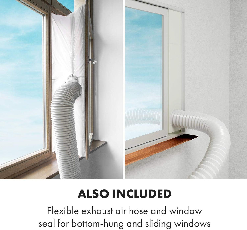 KLARSTEIN Grandbreeze Pro 14K – Mobiele airconditioner, luchtontvochtiger, ventilator, 3 snelheden, 14000 BTU/1,65 kW, ruimte: 42 tot 68 m², luchtstroom: 460 m³/u, CEE A – Wit airco