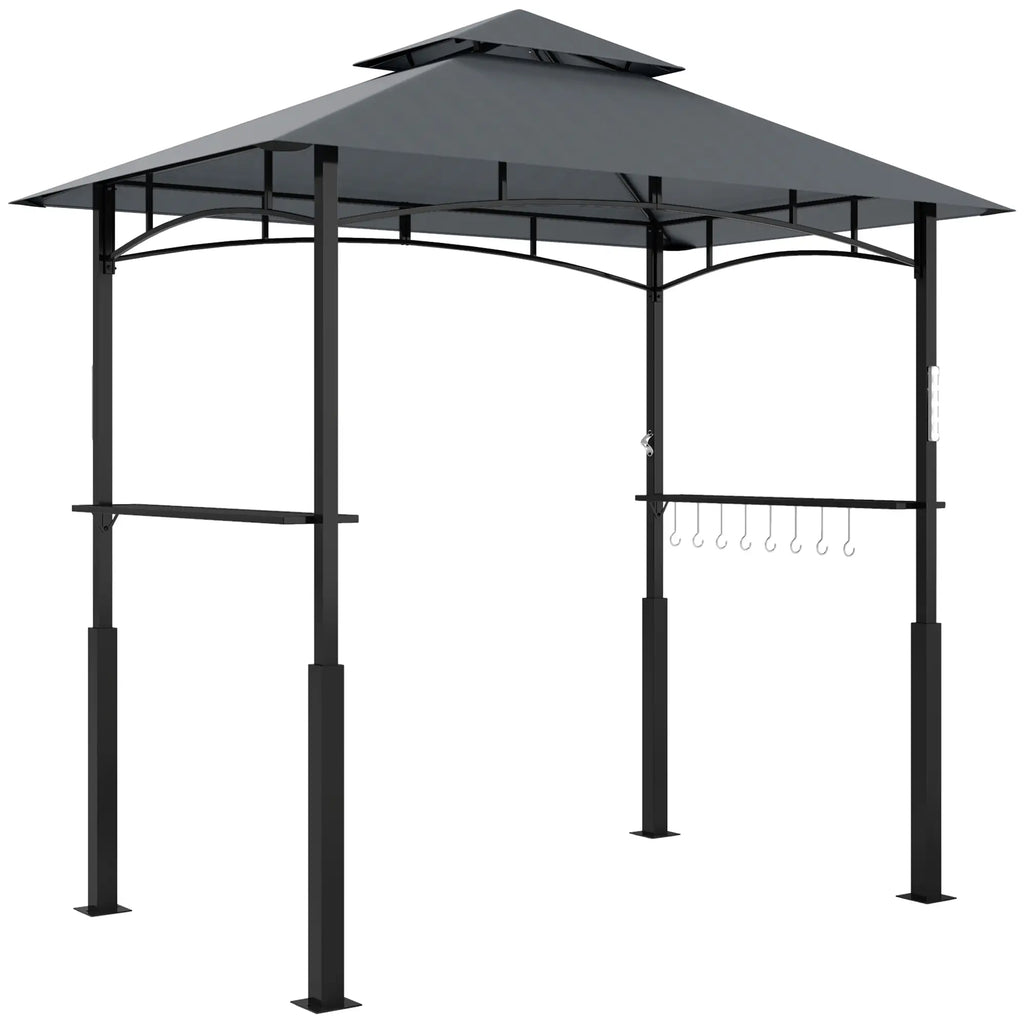 Outsunny Grillpaviljoen dubbellaags dak LED-verlichting