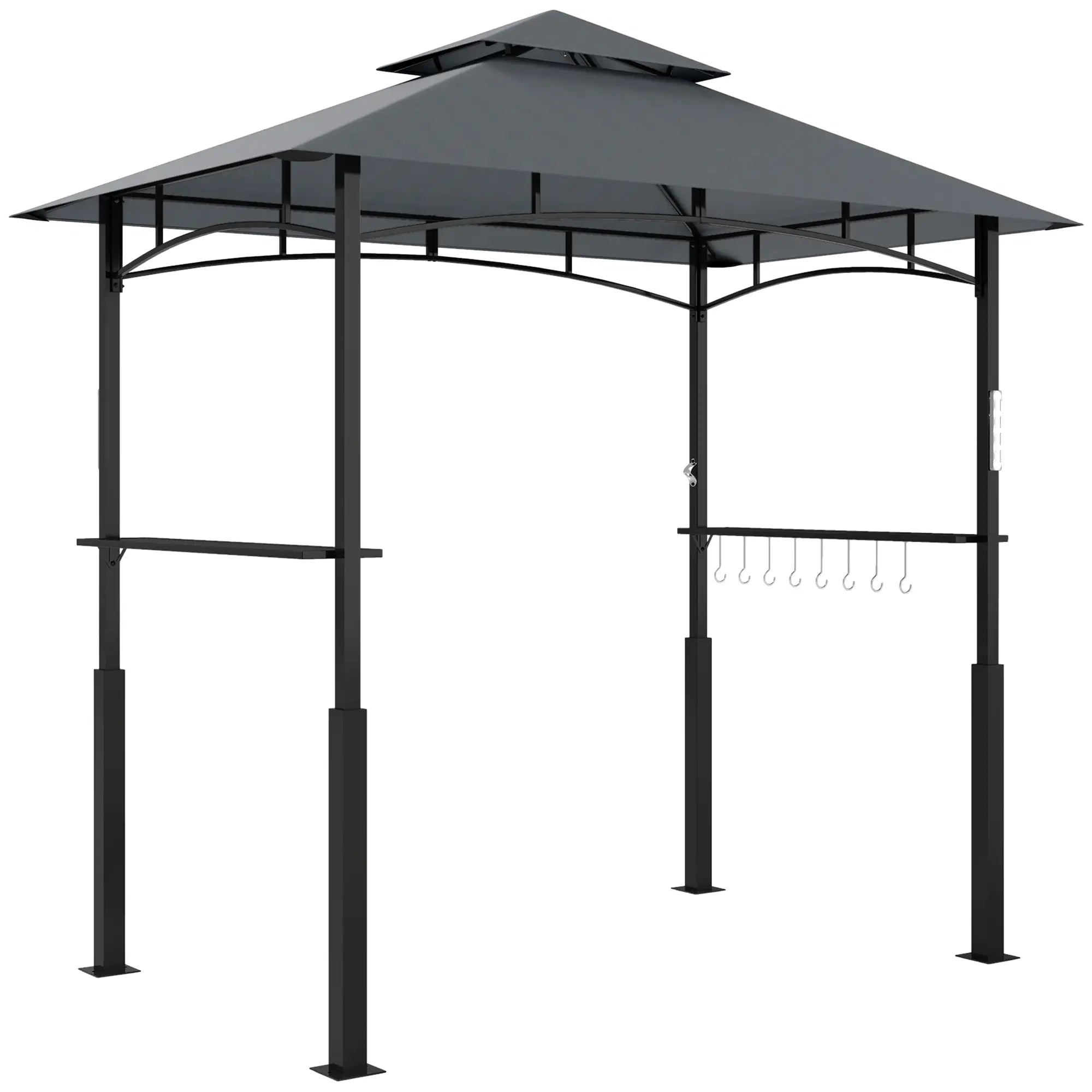 Outsunny Grillpaviljoen dubbellaags dak LED-verlichting