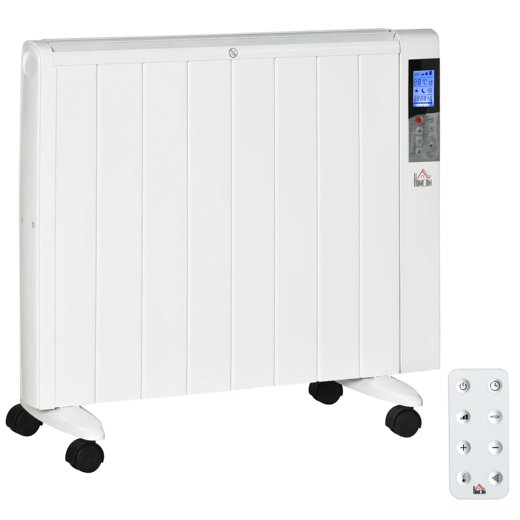 HOMCOM elektrische convector, 2 warmtestanden, afstandsbediening, wit