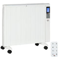 HOMCOM elektrische convector, 2 warmtestanden, afstandsbediening, wit