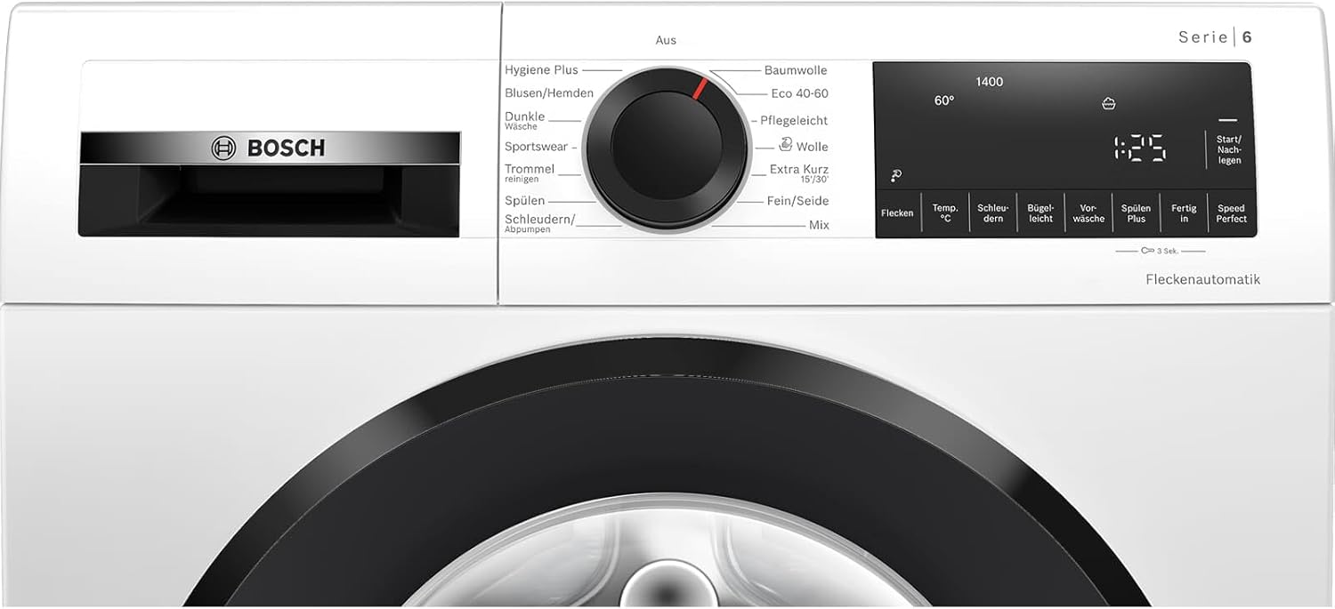 BOSCH WAN28127 Wasmachine Serie 4, voorlader met 8kg inhoud, 1400 tpm, Iron Assist, Active Water Plus, EcoSilence Drive, Speed Perfect, Wit, 60cm