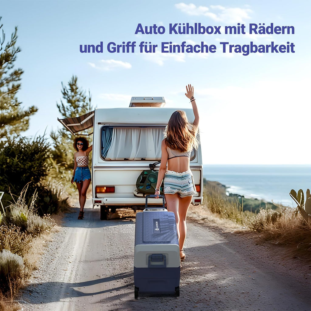 AAOBOSI Compressor Koelbox 36 L, Koelbox Auto met Wifi App Besturing, 12/24 V en 100-240 V Elektrische Koelbox, tot -20 °C voor Auto, Vrachtwagen, Boot, Camper, Camping, Dubbele Zone
