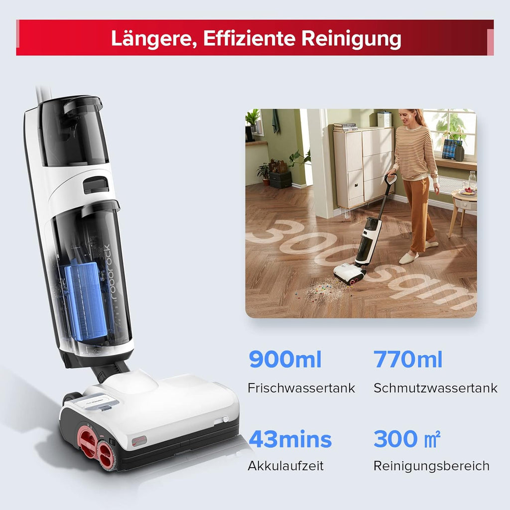 roborock Dyad Pro Nat- en Droogzuiger Draadloze Stofzuiger 17000pa Automatische Droging & Zelfreinigend Dweilzuiger met APP-bediening, Dubbele Watertanks voor Harde Vloeren
