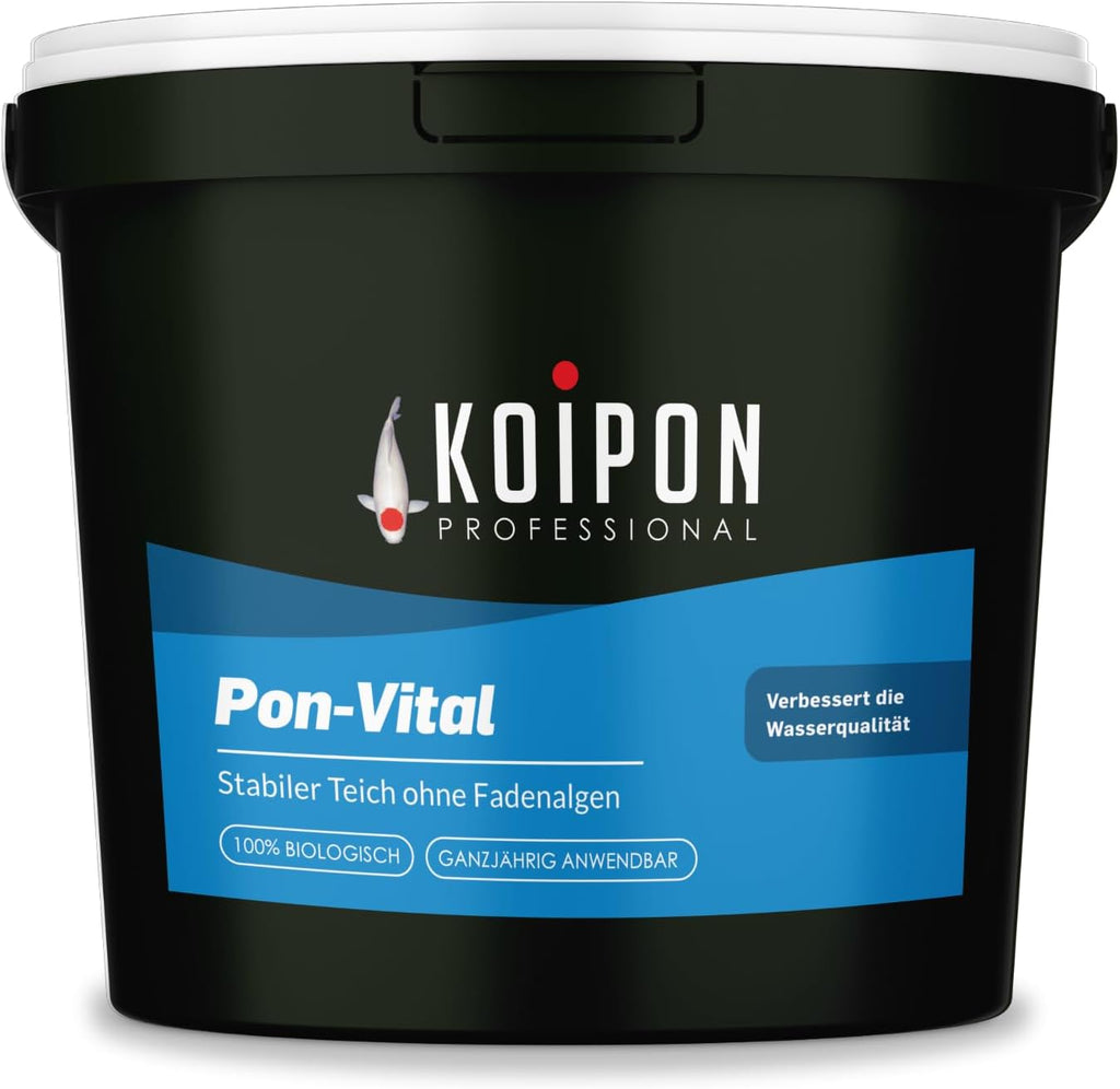 KOIPON Pon-Vital 25 kg, Het 100% biologische alternatief voor draadalgenverdelgers tegen algengroei en draadalgen in de vijver