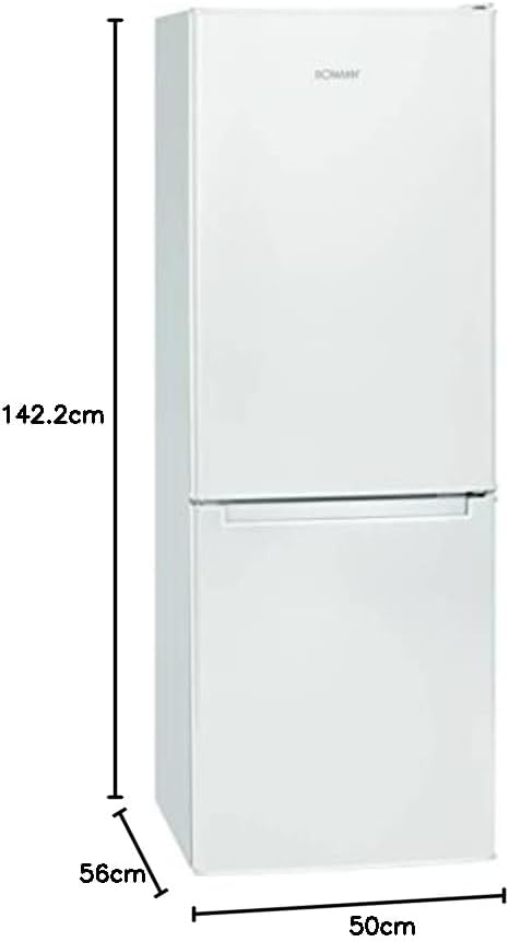 Bomann® Koelkast met vriesvak 143 cm hoog | Koelvriescombinatie 173L met 3 plateaus & 3 laden | Deurrichting omkeerbaar | stille koelvriescombinatie 40dB | Koelkast | KG 7331 inox