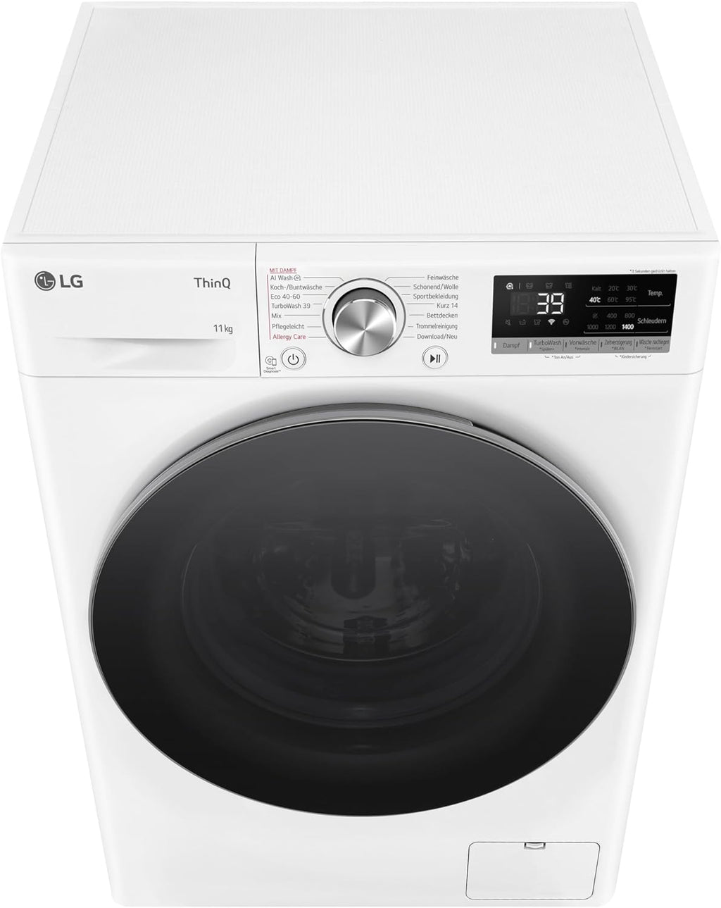 LG F4WV7080, Klasse A, Voorlader Wasmachine 8 kg, 1400 tpm, AI Direct Drive, Wi-Fi, Dieptereiniging met Stoom, Grote Capaciteit, TRIPLE A, Veiligheidsglas Buitendeur, 62 x 60 x 85 cm ꟷ Wit