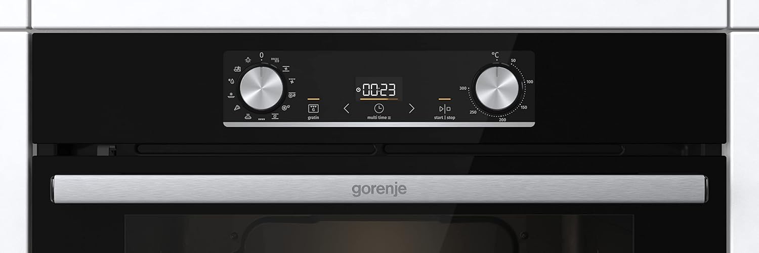 Gorenje 738971 Inbouw Ovenset OptiBake Black Steam Pyro Set / 77L / Hetelucht/Pyrolyse/ExtraSteam/GentleClose/AirFry/Pizzamode 300°C/PerfectGrill/Inductiekookplaat met BridgeZone/zwart