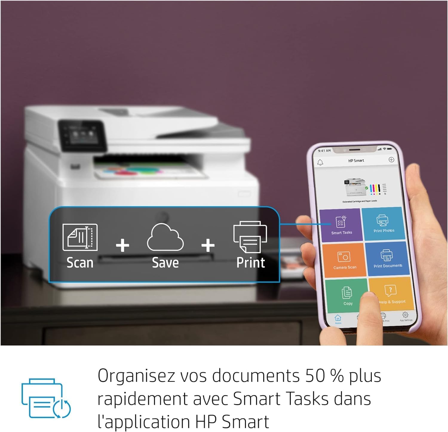 HP Color LaserJet Pro MFP 3302fdwg multifunctionele kleurenlaserprinter, fax, automatisch dubbelzijdig afdrukken, touchscreen, wifi, ethernet, USB, HP Wolf Pro Security