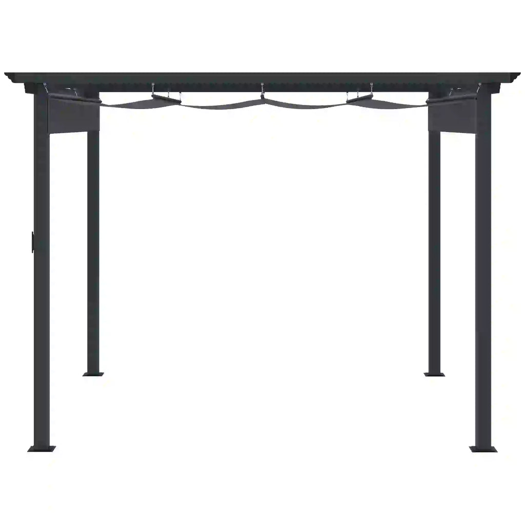 Outsunny Pergola 2,95x2,95 m met schuifdak grijs