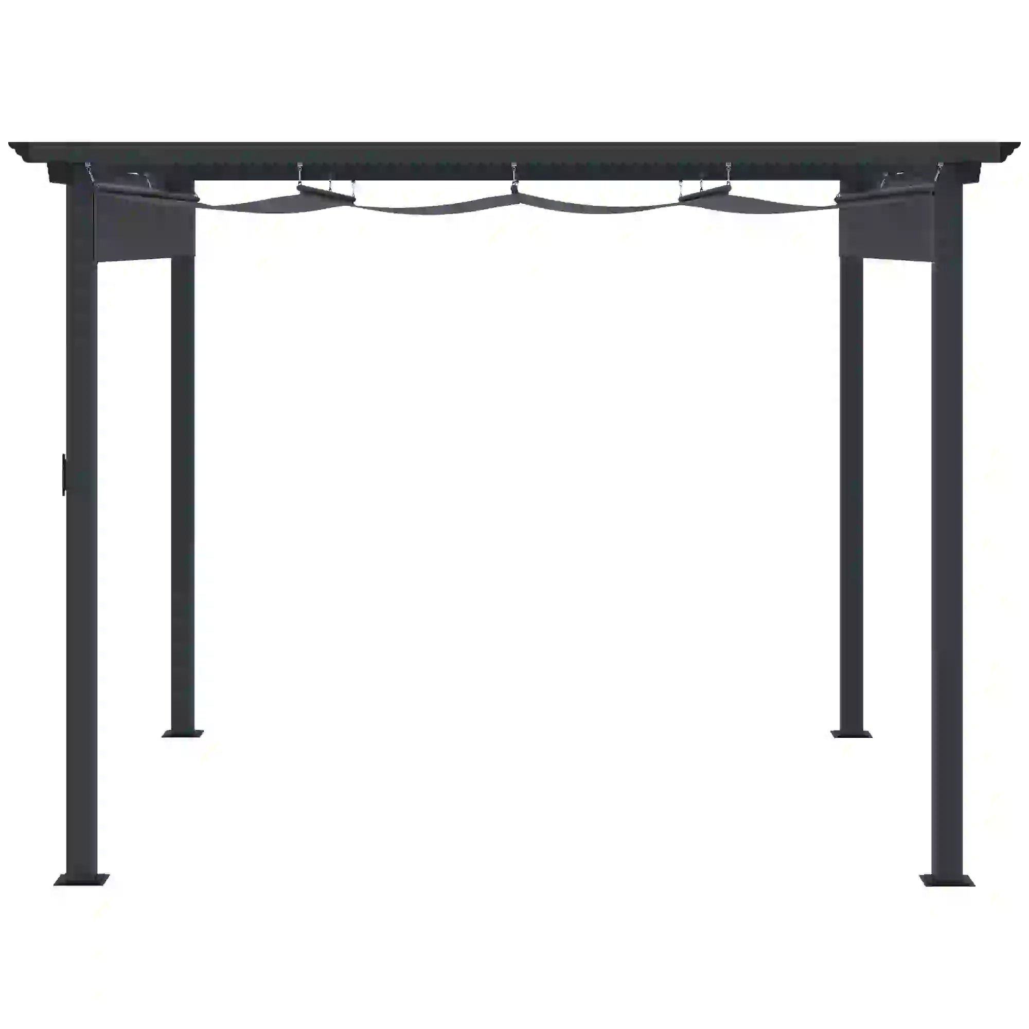 Outsunny Pergola 2,95x2,95 m met schuifdak grijs