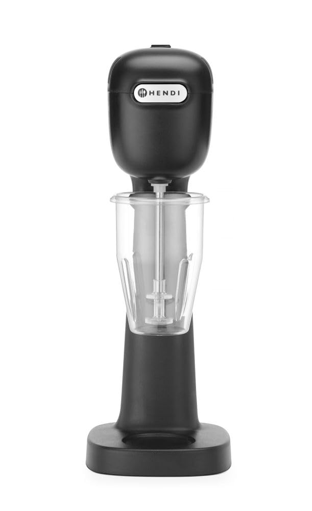HENDI Melkshake Maker, Incl. 2 mengbekers (roestvrij staal en polycarbonaat) en 4 verwisselbare roerwerken, Drinkmixer, Frappés, Drankmixer, 230V/400W, 170x196x(H)490mm, Karamel