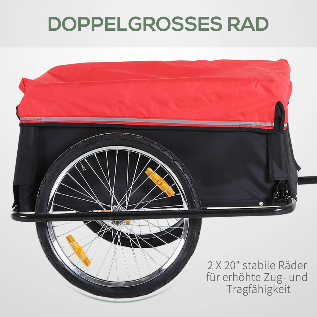 HOMCOM fietsaanhanger bagagewagen opvouwbaar grote transportbox