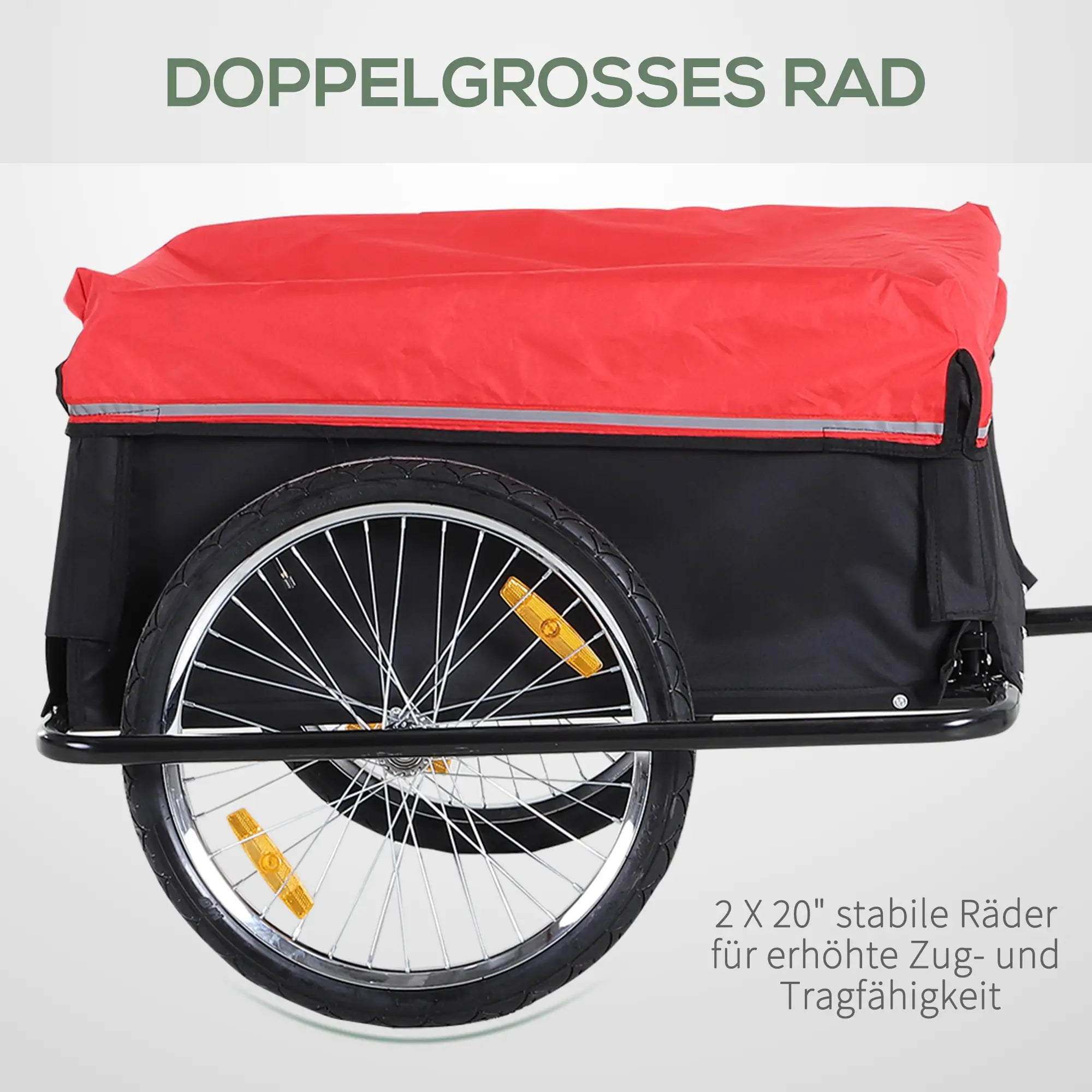 HOMCOM fietsaanhanger bagagewagen opvouwbaar grote transportbox