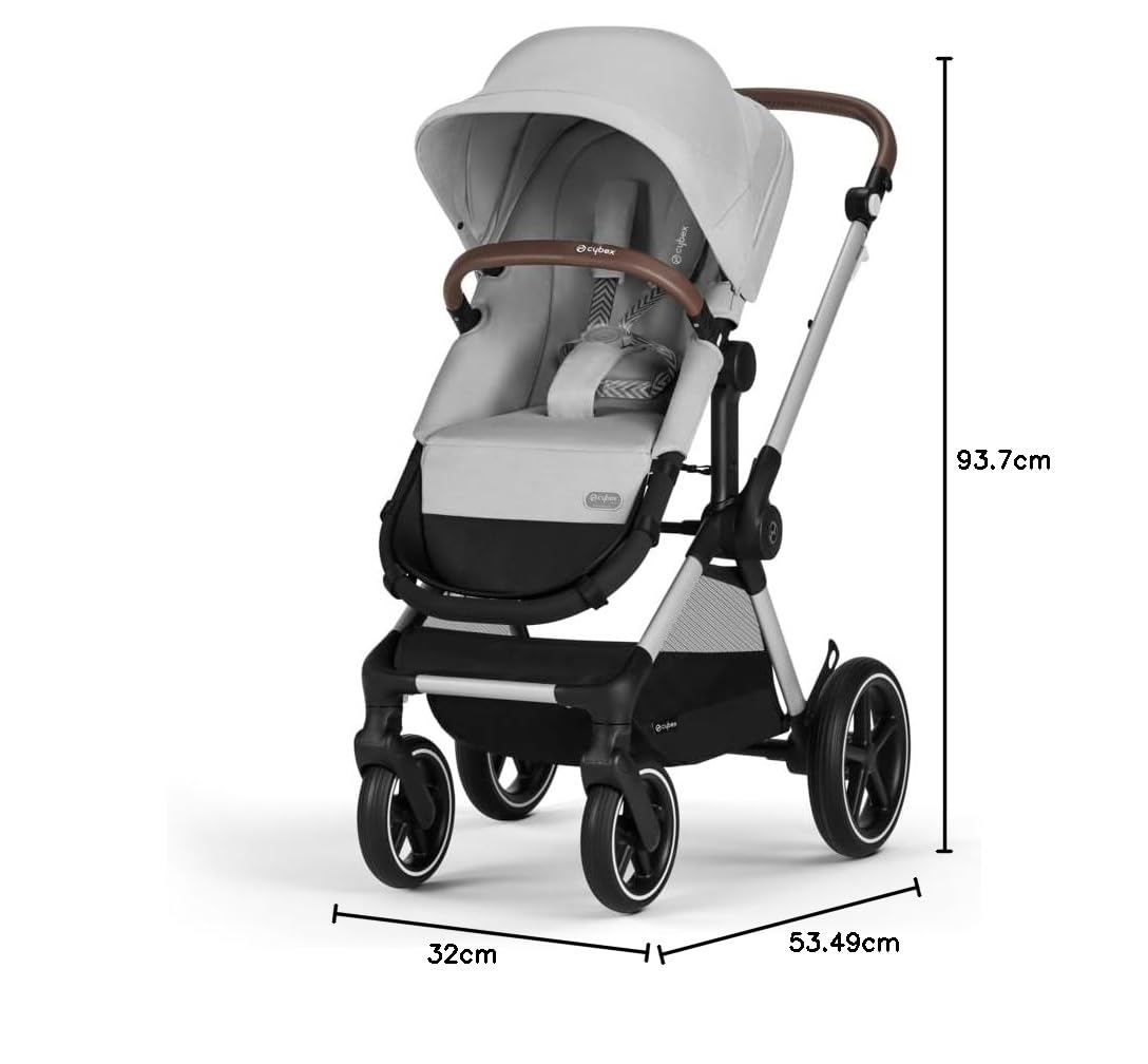 CYBEX Gold Kinderwagen EOS Lux 2-in-1 met Aton B2 i-Size autostoel en autostoeladapters, reissysteem, vanaf de geboorte tot 22 kg (ca. 4 jaar), Moon Black (Zwart)
