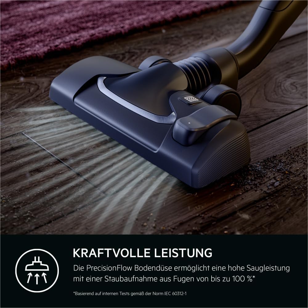 AEG CLEAN 6000 AB61C2DB stofzuiger met zak / hoge zuigkracht / incl. meubelmondstuk / 50% gerecycled plastic / ideaal voor huisdiereigenaren / reiniging van bekleding / 12 m snoer / 750 W / Blauw