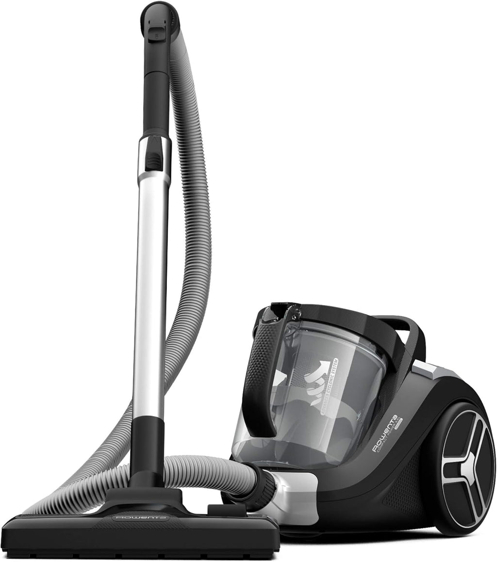 Rowenta RO4825 zakloze stofzuiger Compact Power XXL | 550 watt | 2,5L stofreservoir | Compact & stil | Extreme zuigkracht | Zeer efficiënte zuigmond | Zwart/Grijs