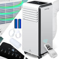 KESSER® Mobiele airco 4-in-1 koelen | Luchtontvochtiger ventileren | Ventilator 9000 BTU/u 1005W | Mobiele airconditioning met montagemateriaal, afstandsbediening & timer | Nachtmodus & 360° wielen