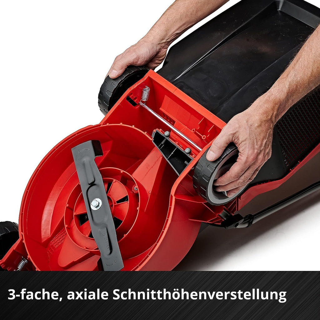 Einhell City Accu grasmaaier GE-CM 18/30 Li Kit Power X-Change (18 V, 30 cm snijbreedte, tot 150 m², borstelloos, 25 l opvangbak, 30-70 mm snijhoogte, incl. 3,0 Ah accu + oplader)