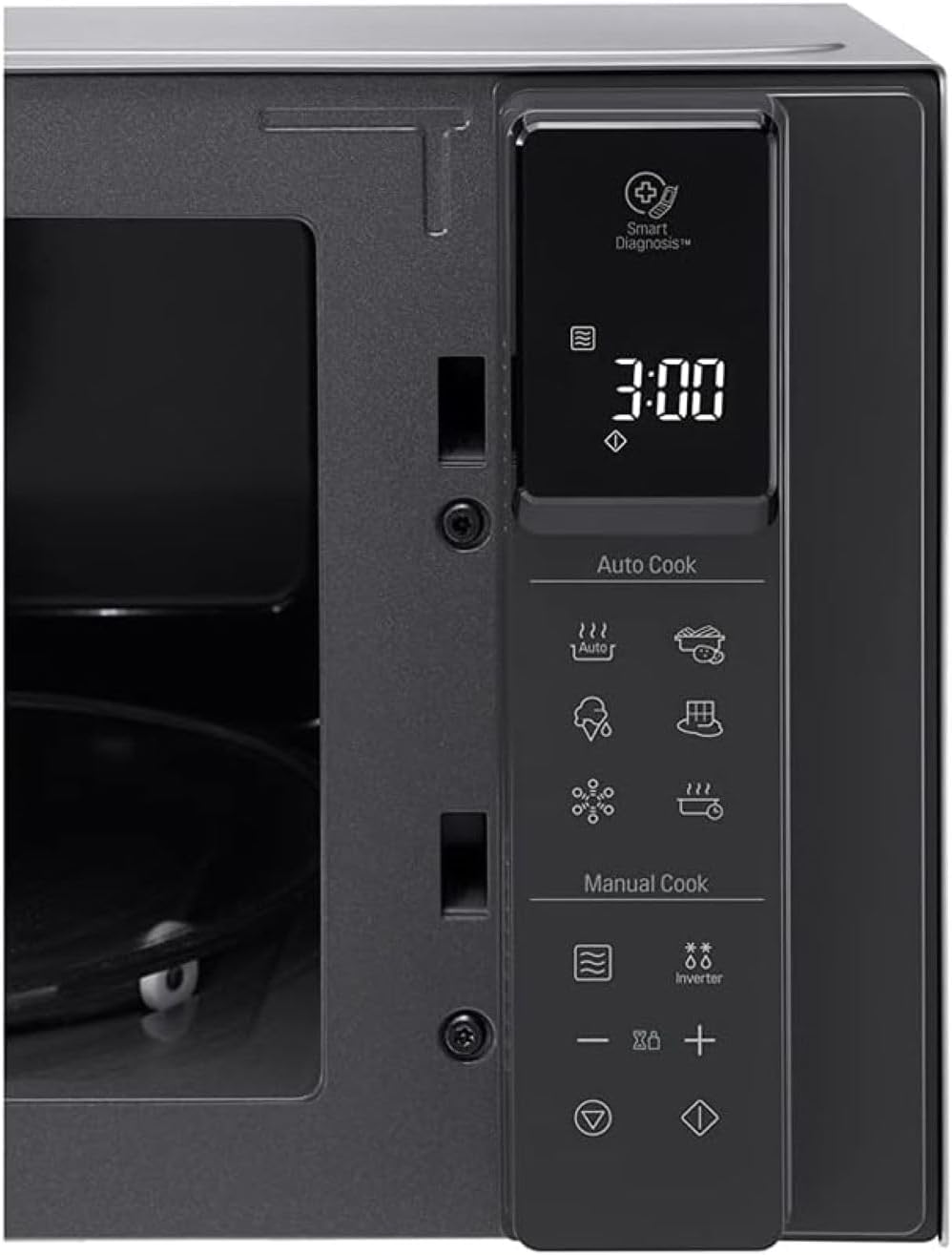 LG MS2595CIS magnetron met Smart Inverter-technologie, 25 liter inhoud, 1000 W, automatische programma's, instelbare vermogensniveaus en EasyClean-functie, zilver