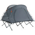 Outsunny kampeerbed met tent & luchtmatras voor 2 personen, 200×146×159 cm, Grijs