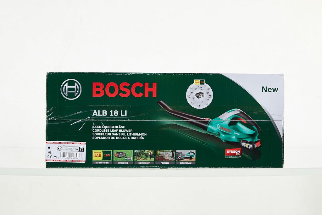 Bosch Home and Garden Accu Bladblazer ALB 18 LI (1 Accu, Max. Blaassnelheid 210 km/u, in Kartonnen Doos) Groen, Zwart