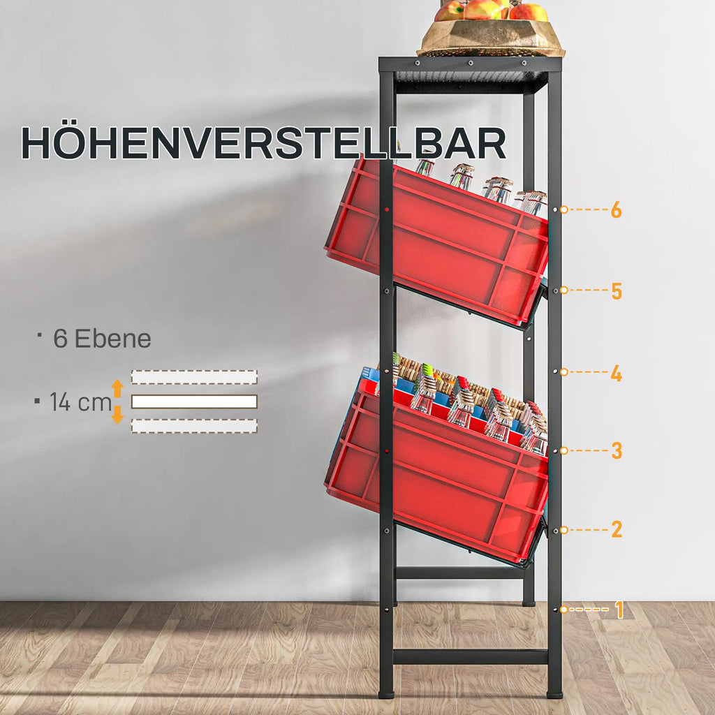 HOMCOM Drankkrattenrek in hoogte verstelbaar 3 niveaus