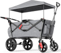 EVER ADVANCED Bolderkar voor 2 kinderen Opvouwbaar met dak, kinderwagen 2x5-punts veiligheidsgordel met luiertas, bolderkar met zitje, handwagen transportwagen, trekken & duwen, voetrem