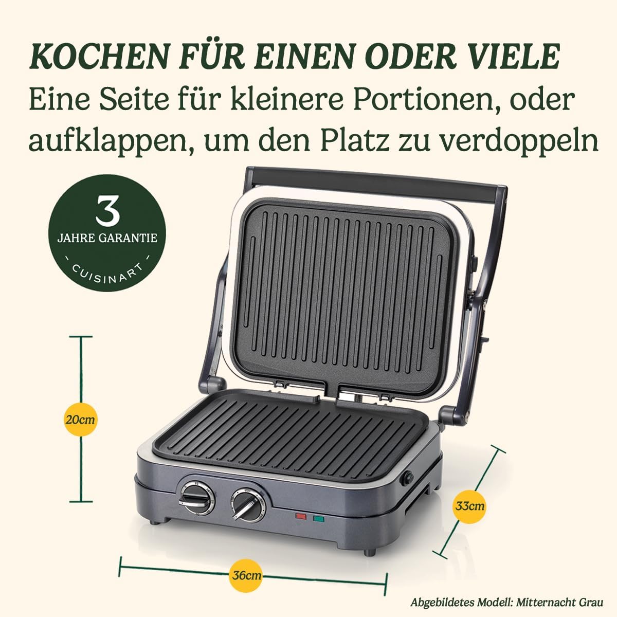 Cuisinart Hot Plate Entertaining Grill & Griddle | XL Elektrische Plancha Grill, Teppanyaki Grillplaat voor thuis | Afneembare plaat met antiaanbaklaag, 2-zone temperatuurregeling tot 260°C