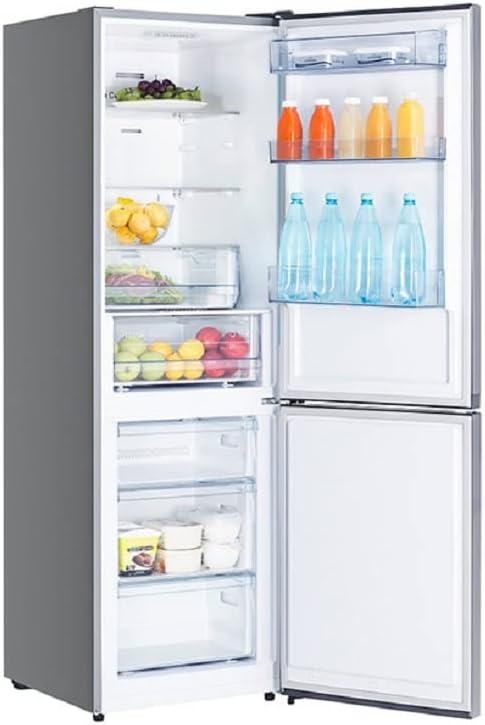 Hisense RB327N4AD2 koel-vriescombinatie/ NoFrostPlus/ Multiflow 360°/ HolidayMode/ FreshZone/ 182,4 cm/ koelgedeelte 171 l/ vriesgedeelte 85 l/ 41 dB/ 287 kWh/ jaar/ roestvrijstalen look