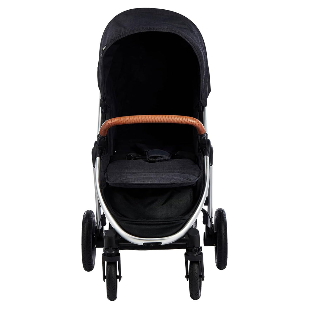 Hauck Uptown Kinderwagen Melange Rose – wandelwagen voor elk terrein, extra grote zitting, vlakke ligstand, rubberen wielen, vering, compact en eenvoudig inklapbaar, met regenhoes