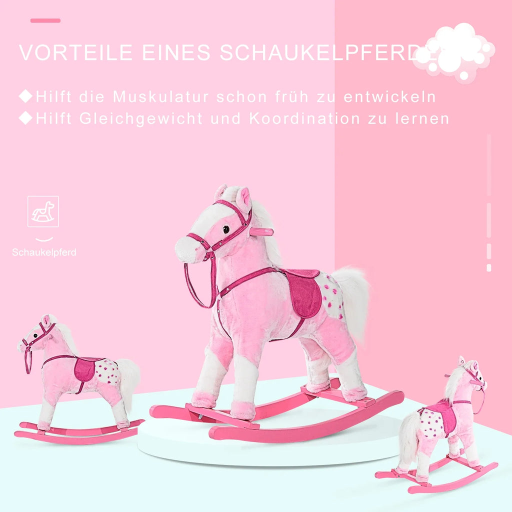 HOMCOM Schommelschaap met geluid roze
