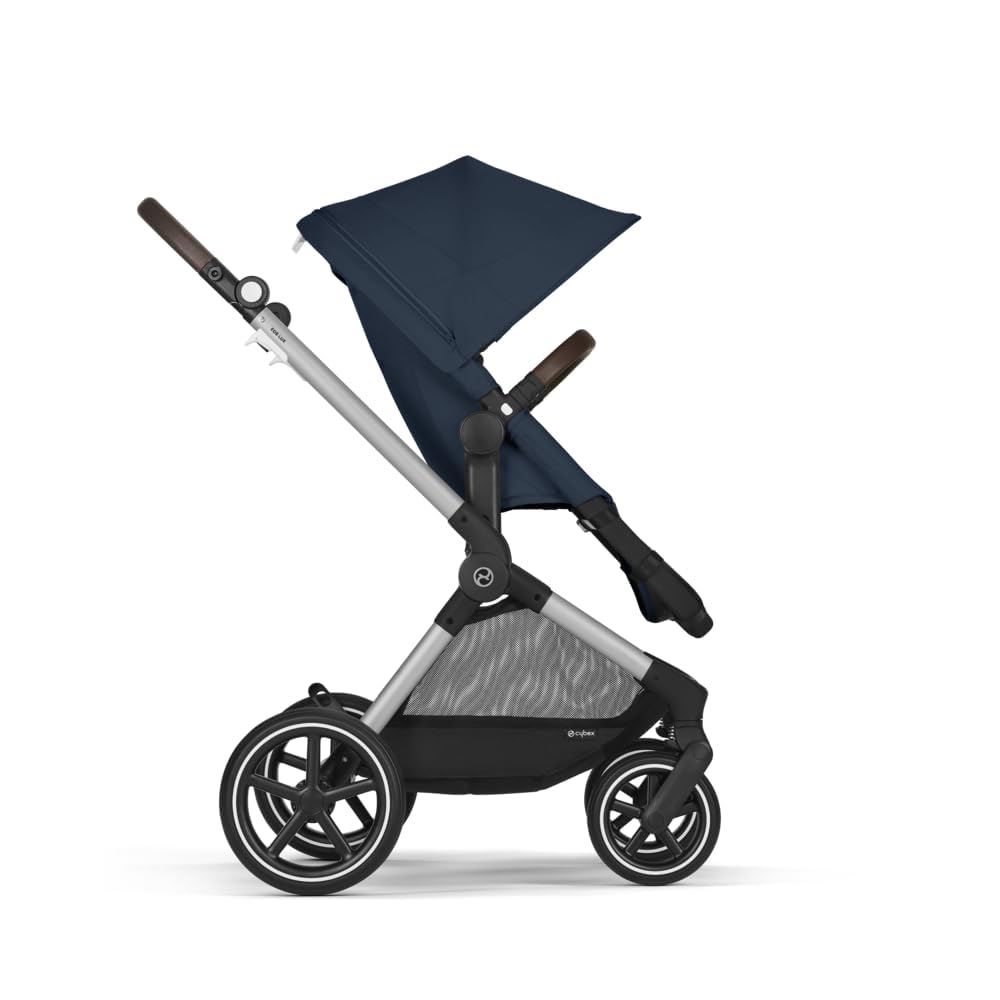 CYBEX Gold Kinderwagen EOS Lux 2-in-1 met Aton B2 i-Size autostoel en autostoeladapters, reissysteem, vanaf de geboorte tot 22 kg (ca. 4 jaar), Moon Black (Zwart)
