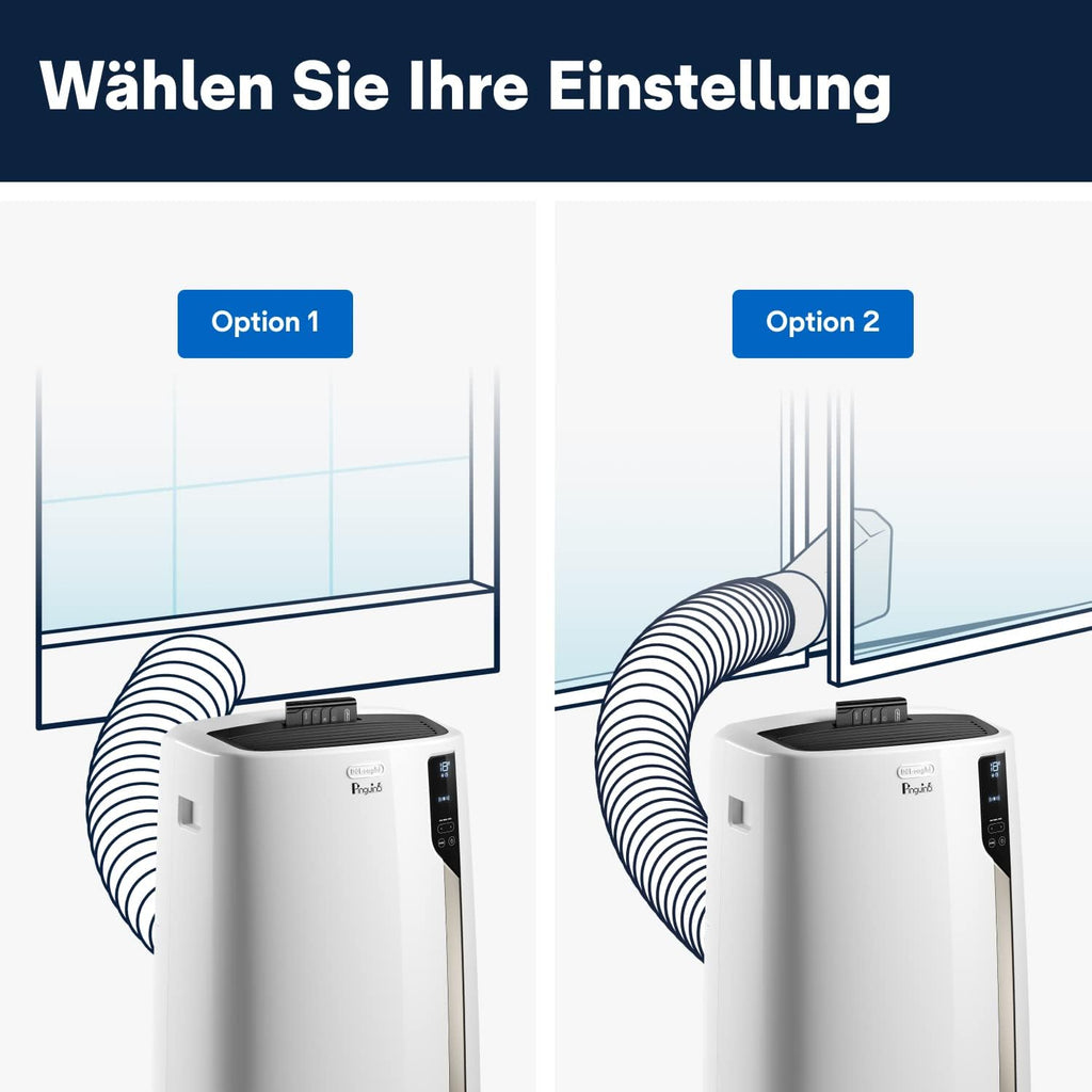 De'Longhi Pinguino PAC EM82, Mobiele airconditioner voor ruimtes tot 80 m, 9.400 BTU, 2,4 kW, 63 dB, Ontvochtigingsfunctie, Energieklasse A, 24-uurs timer, Wit