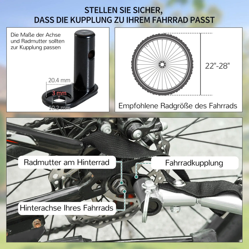 HOMCOM fietskar, opvouwbare bagagewagen met grote transportbox