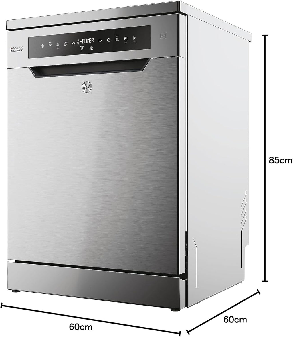 Hoover HF 4C6F0PW Vaatwasser; 14 couverts; Vrijstaand, 60 cm breed; Energieklasse C; Slimme bediening met wifi + bluetooth-technologie