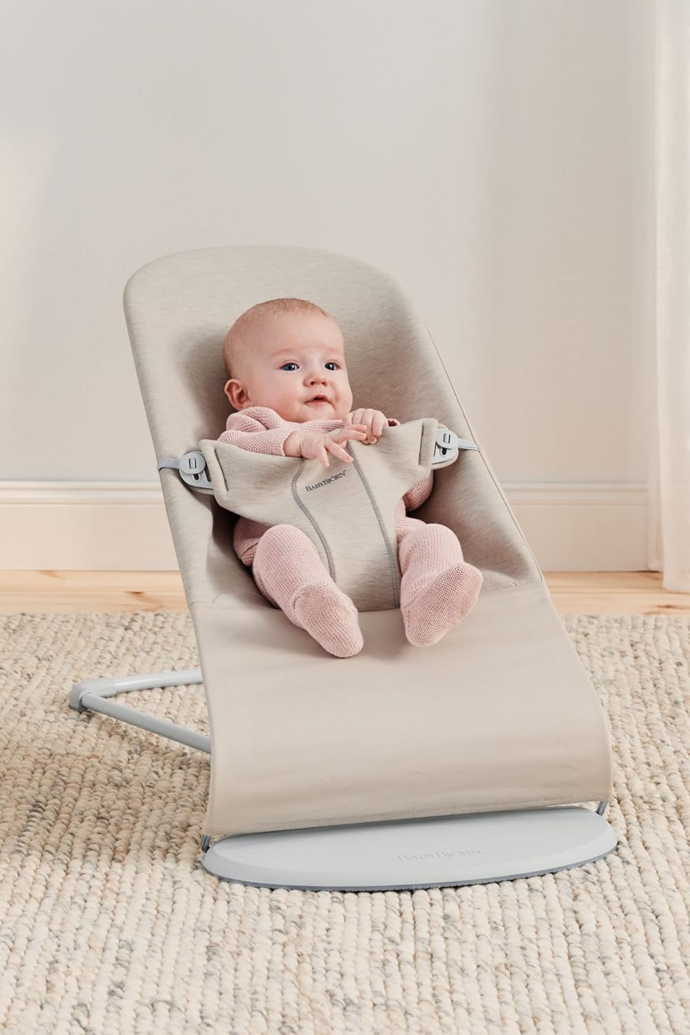 BabyBjörn Babywippe Bliss, geweven, blossom-quilting, zandgrijs