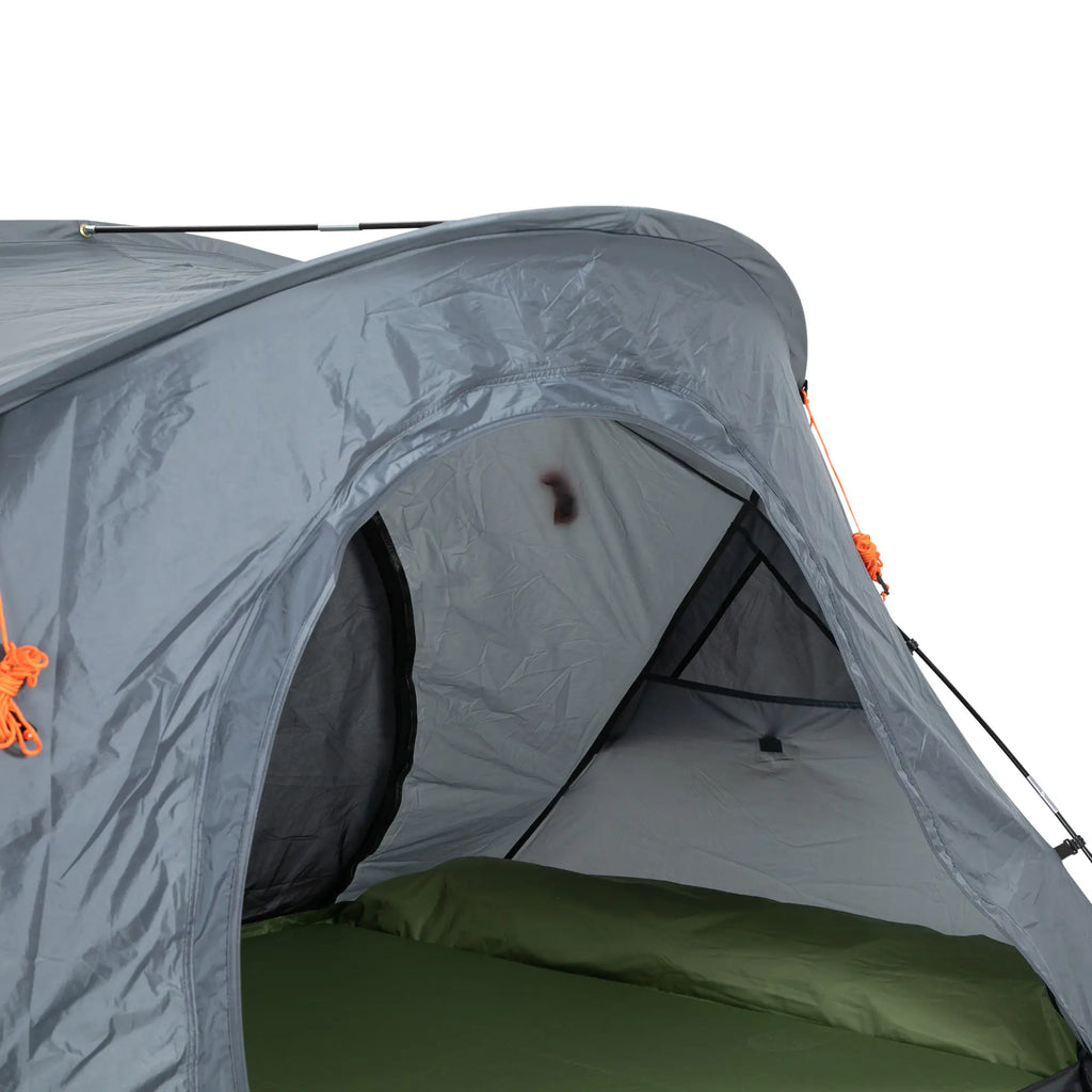 Outsunny kampeerbed met tent & luchtmatras voor 2 personen, 200×146×159 cm, Grijs
