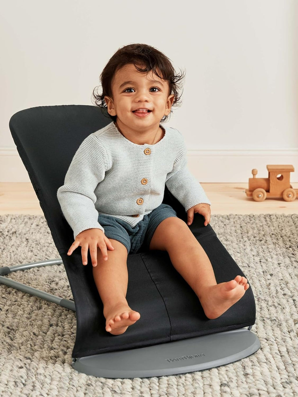 BabyBjörn Babywippe Bliss, geweven, blossom-quilting, zandgrijs