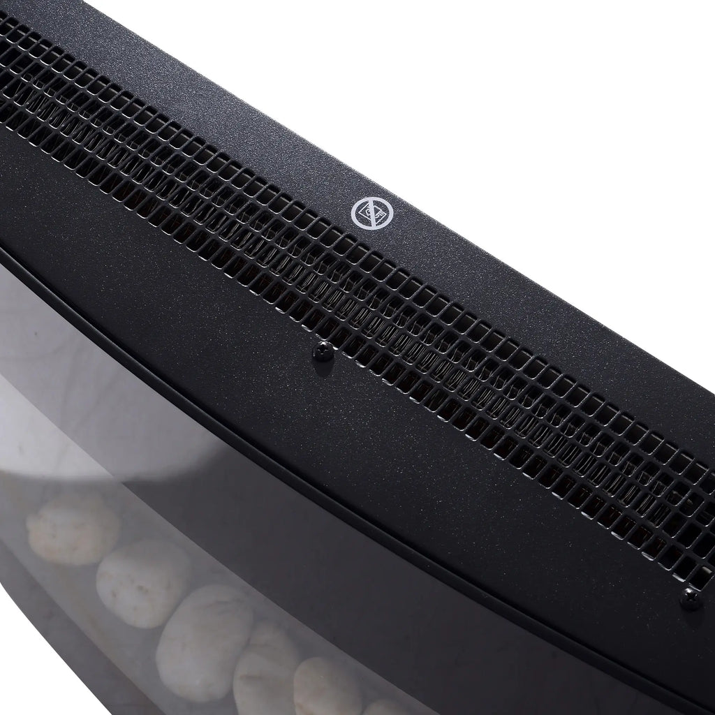 HOMCOM Elektrische haard LED-vlameffect 7 kleuren Oververhittingsbeveiliging RVS