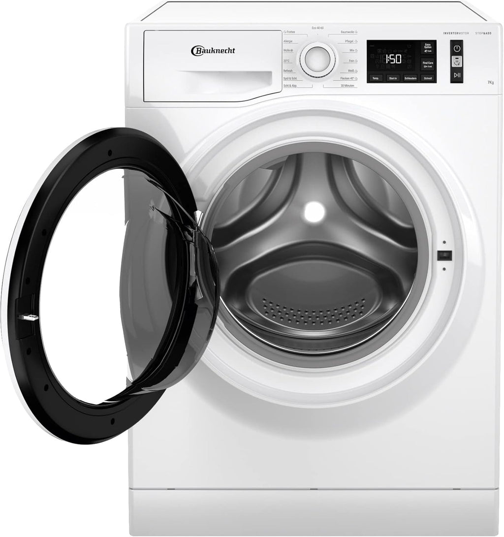 Bauknecht W Active 711 B wasmachine-voorlader/ 7 kg/ 1400 tpm/ Krachtige vlekverwijdering/ Stoomprogramma's/ Steam Hygiene met antivirus/ Steam Refresh/ Stop&Add-functie/ Dynamic Inverter-motor